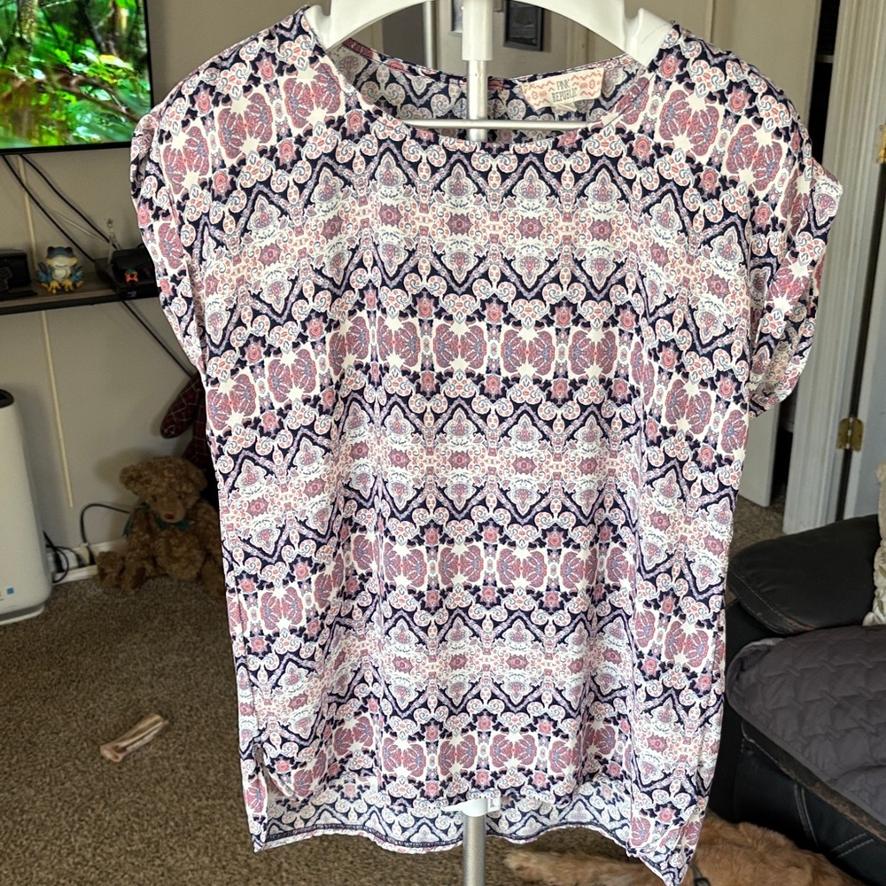 Pink Republic SZ L Floral Patterned Women's Top